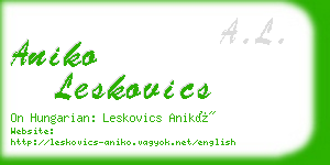 aniko leskovics business card